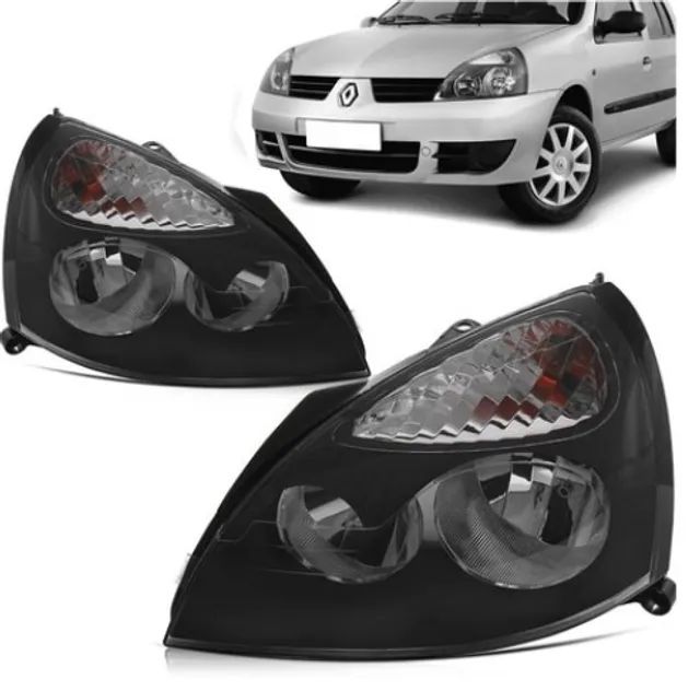 Farol Renault Clio 2003 2004 2005 2006 2012 Máscara Negra Carros