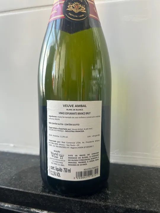 Espumante Veuve Ambal Blanc de Blancs Brut Utensílios Para Cozinha