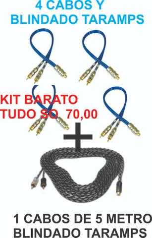 Kit 4 cabos y e 1cabo de 5 metros taramps blindado para som
