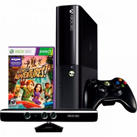 Xbox 360 Slim + 1 Controle + Kinect + 3 Jogos - Bloqueado
