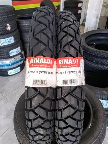 Pneu Novo Marca Rinaldi 90 90 18 Modelo R34 Rastro De Bros Traseiro