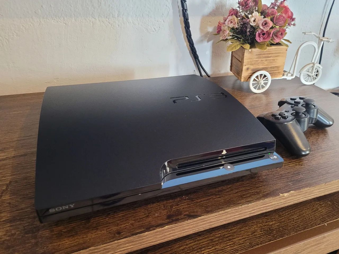 PS3 Slim Completo Desbloqueado C Vários Jogos Consoles de Vídeo Game