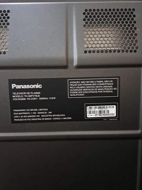 Televis O Panasonic Tela De Plasma Polegadas Tvs Cap O Raso