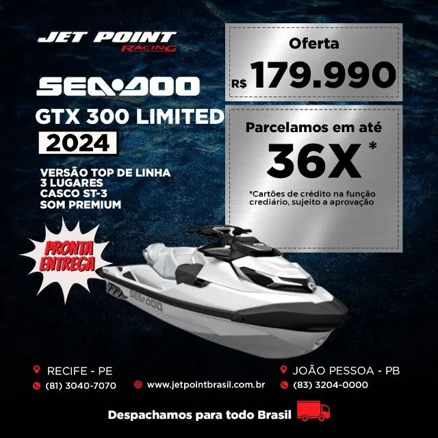 Jet Ski Sea Doo GTX 300 Limited 2024 Barcos E Aeronaves Imbiribeira