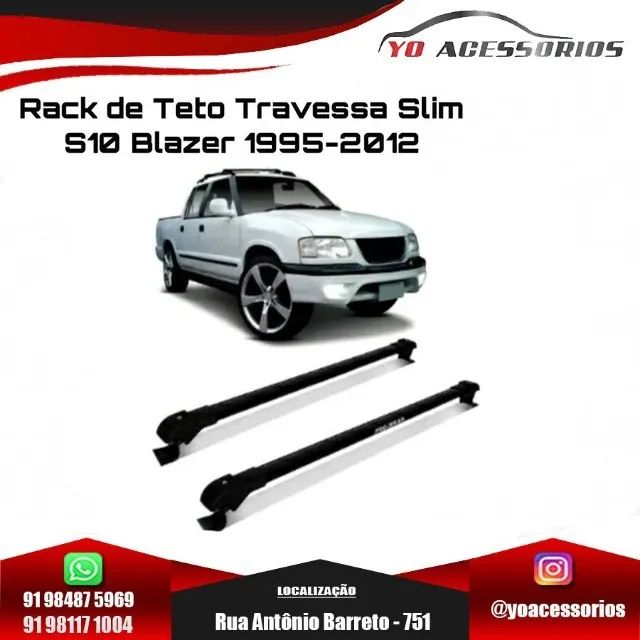 Rack De Teto Travessa Slim S10 Blazer 1995 A 2012 Carros Vans E