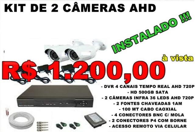 Kit 2 câmeras ahd e instalação