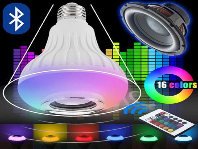 Lâmpada Led Music Bluetooth Rgb 7w Caixa De Som e Controle Remoto - Novo - Entrega Grátis