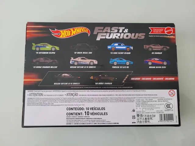 Pack Hot Wheels Velozes E Furiosos Fast And Furious 10 Carrinhos