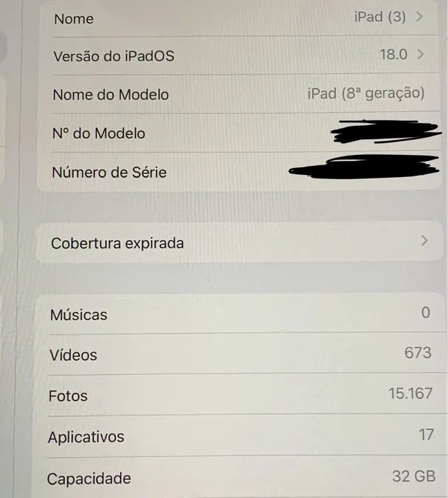 iPad Space Gray Tela Retina 32GB Wi Fi 8ª geração Tablets e E