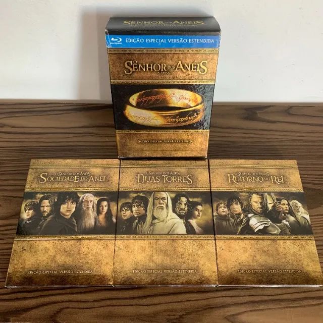 Coleção O Hobbit O Senhor dos Anéis Versão Extendida DVD Blu Ray