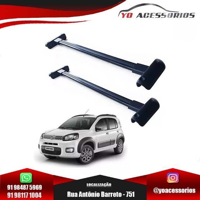 Rack Travessa De Teto Bagageiro Fiat Uno Way 2011 Preto Ou Prata