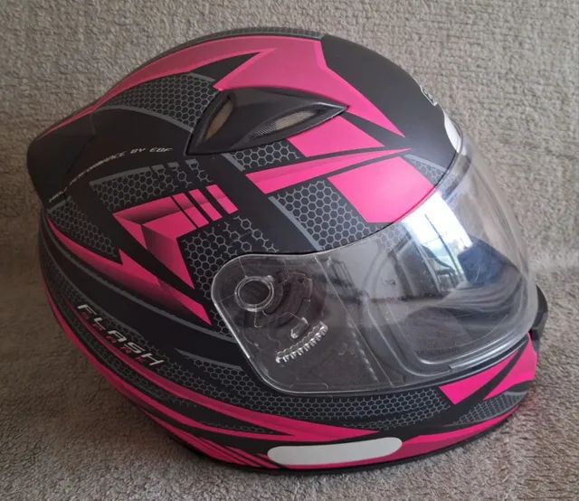 Capacete Feminino Ebf New Spark Flash Rosa Tam Motos Norte