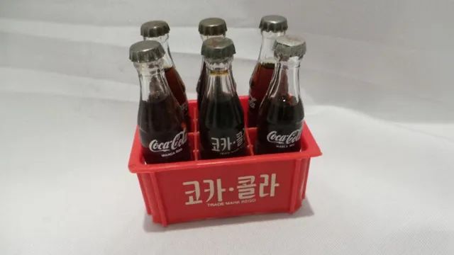 Mini Engradado De Coca Cola Anos 70 Completo As 6 Mini Garrafinhas