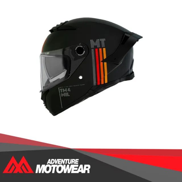 Capacete Mt Thunder Sv Mil A Preto Brilho Viseira Solar