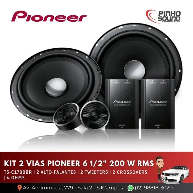 Kit Vias Pioneer Ts C Br Alto Falantes Polegadas W Rms