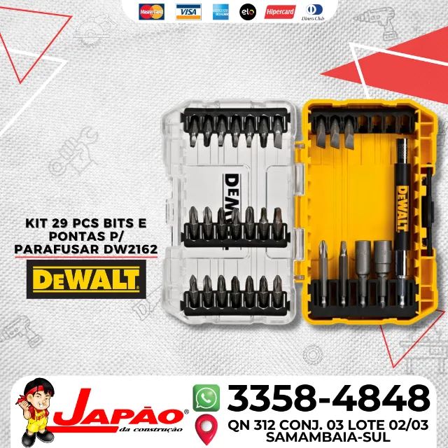 Kit Jogo De Bits E Pontas P Parafusar 29 Pcs Dewalt Dw2162 Oferta Por