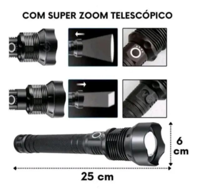 Lanterna tática led super potente P90 mais forte do mercado