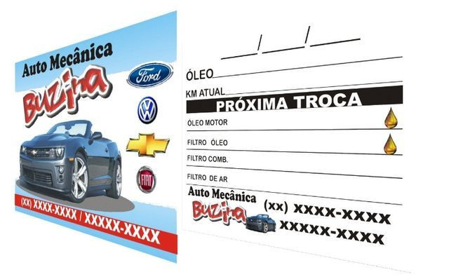 100 adesivos para troca de óleo