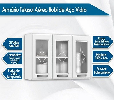 Descontaço!!Armario Aerio Triplo em Aço Novo Na Caixa ,Aproveite!!