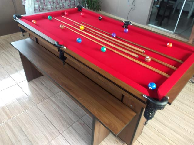 Mesa de Sinuca 4 Pés Tecido Vermelho Modelo PPR0432 - Foto 4