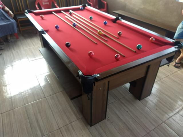 Mesa de Sinuca 4 Pés Tecido Vermelho Modelo PPR0432