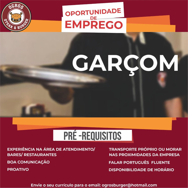 Vaga para Garçom 