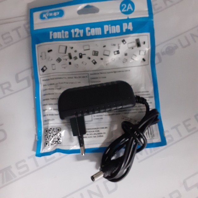 Fonte de alimentação. 12volts. 2 amperes.  Com pino P4. Nova.