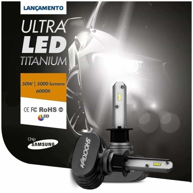 Lâmpada Ultra Led Titanium 10 Mil Lumens H1 / H3 / H4 / H7 / H8 / H11