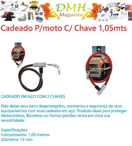 Cadeado C 2 Chaves Para Motocicleta, Bicicleta, Portão 13mm
