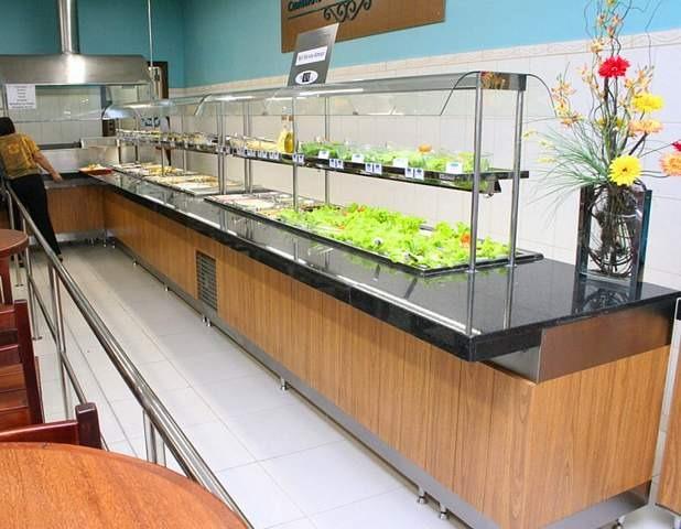 Self service, balcões, banho Maria e montagem de restaurante