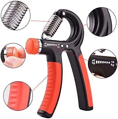 Flexor Ajustável de Mola 10 a 40kg de Mão Punho Dedos  Hand grip  