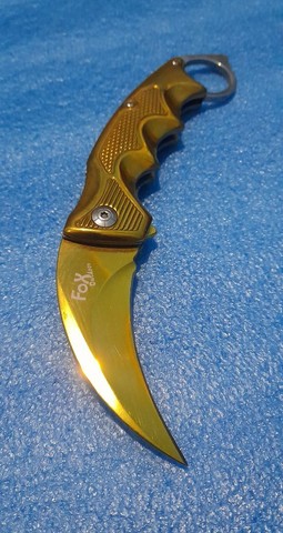 Canivete Karambit Fox Dourado - Foto 3