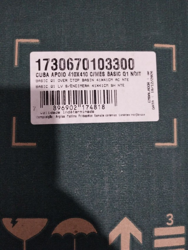 Cuba de apoio 41x41 preto fosco celite  - Foto 5