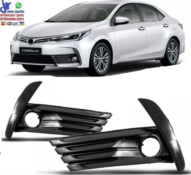 Par Moldura Farol Milha Corolla 2018 2019 2020 Preta Com Furo