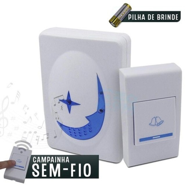Campainha Digital Sem Fio Com Acionador Receptor Tomada Até 100m - 116