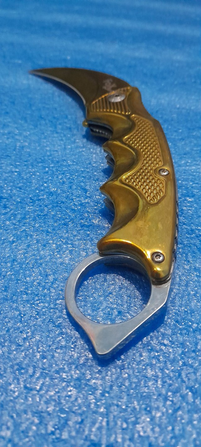 Canivete Karambit Fox Dourado - Foto 5