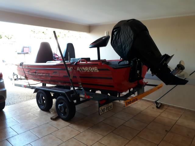 Lancha alumínio 18 pés com motor Mercury 100 HP CT 4 tempos - Foto 7