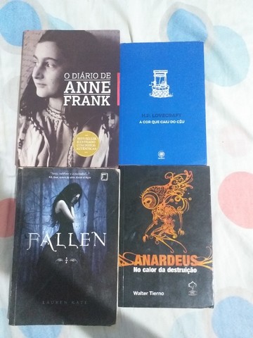 Livros (Diário de Anne Frank, A cor que caiu do céu HP Lovecraft,Fallen e Arnadeus - Foto 4