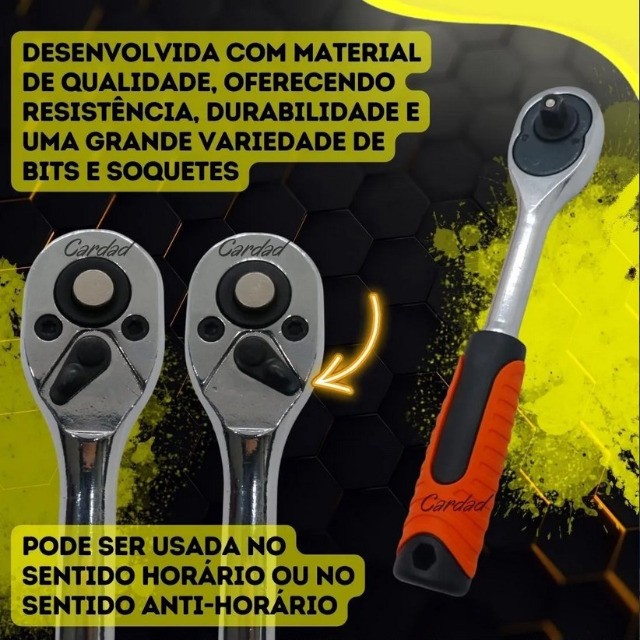 Jogo De Chaves Soquetes Knup 28 Peças com Catraca Reversível e Extensor - Foto 3