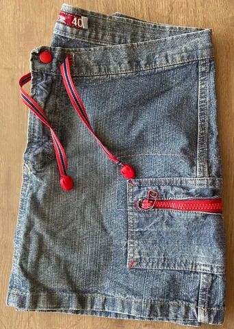 Mini Saia Jeans, tamanho 40, com bolso lateral, marca Boxer - Foto 4