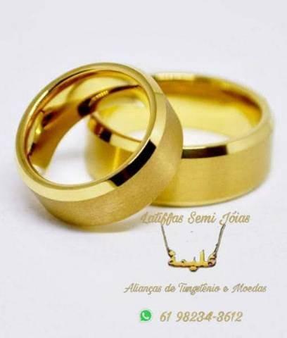 Aliança Italiana Chanfrada Tungstênio Original - Foto 3