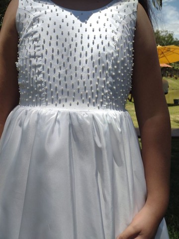 Vestido Branco p Damas 6 a 8 Anos - Foto 5