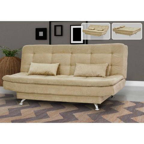 Sofá-cama Casal Mx Salomé Suede Amassado Capuccino Envie seu pedido * - Foto 2