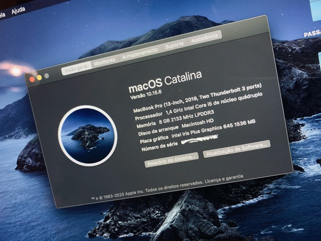 Macbook Pro 2019 13.3" i5 128GB ssd Extras Teclado PT Touchbar Top - Foto 2