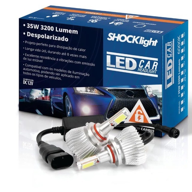 Kit Lâmpada Super Led 2D 6.400 Lumens - H1 H3 H4 H7 H8 H11 H16 H27