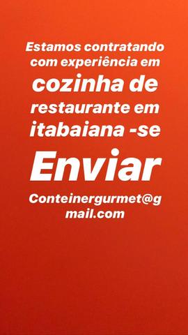 Vagas para quem tem experiência em cozinha