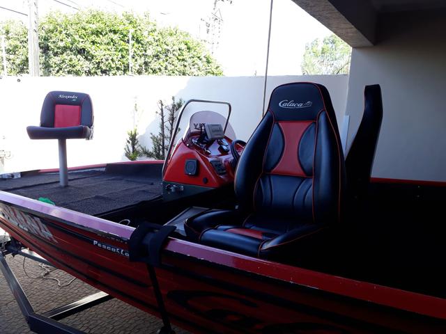 Lancha alumínio 18 pés com motor Mercury 100 HP CT 4 tempos - Foto 8