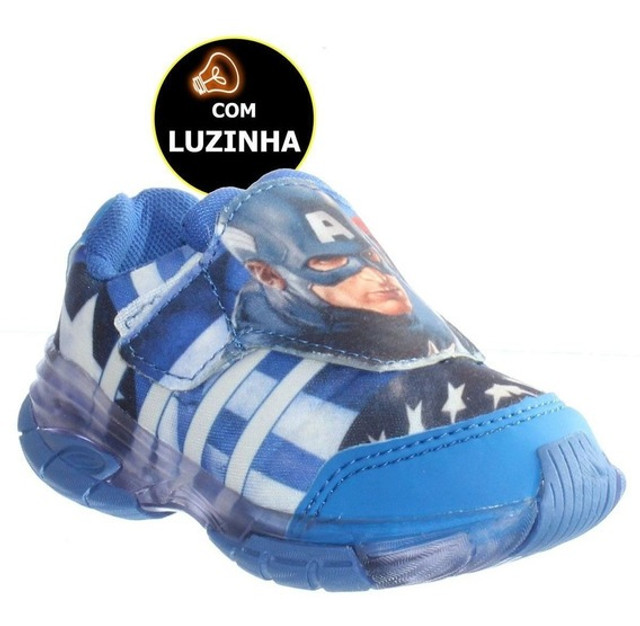 tenis led infantil capitao america