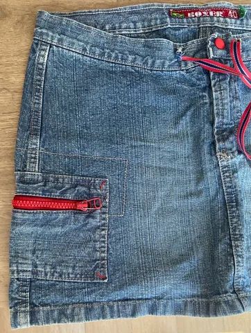 Mini Saia Jeans, tamanho 40, com bolso lateral, marca Boxer - Foto 5