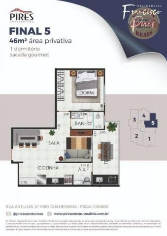 R$ 165.000 Apartamento à venda, 38 m² por R$ 165.000,00 -Guilhermina - Praia Grande - Foto 15